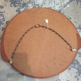 Scandinavian round mirror teak