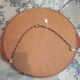Scandinavian round mirror teak