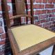 Set of a chair and an armchair in wood and yellow fabric