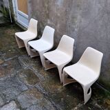 Set of 4 plastic chairs by Steen Ostergaard for Cado