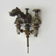 Old bathtub faucet, silver bronze kitchen with dolphin head and mermaid