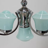 Lustre art déco bleu, années 1930