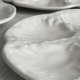4 GIEN white barbotine shell plates
