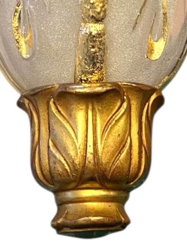 Applique ''Palmette'' Art Déco – Bronze signé Vasseur VH n°5027 & Verre Ezan