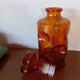 Smoked glass carafe bottle from the 70s
