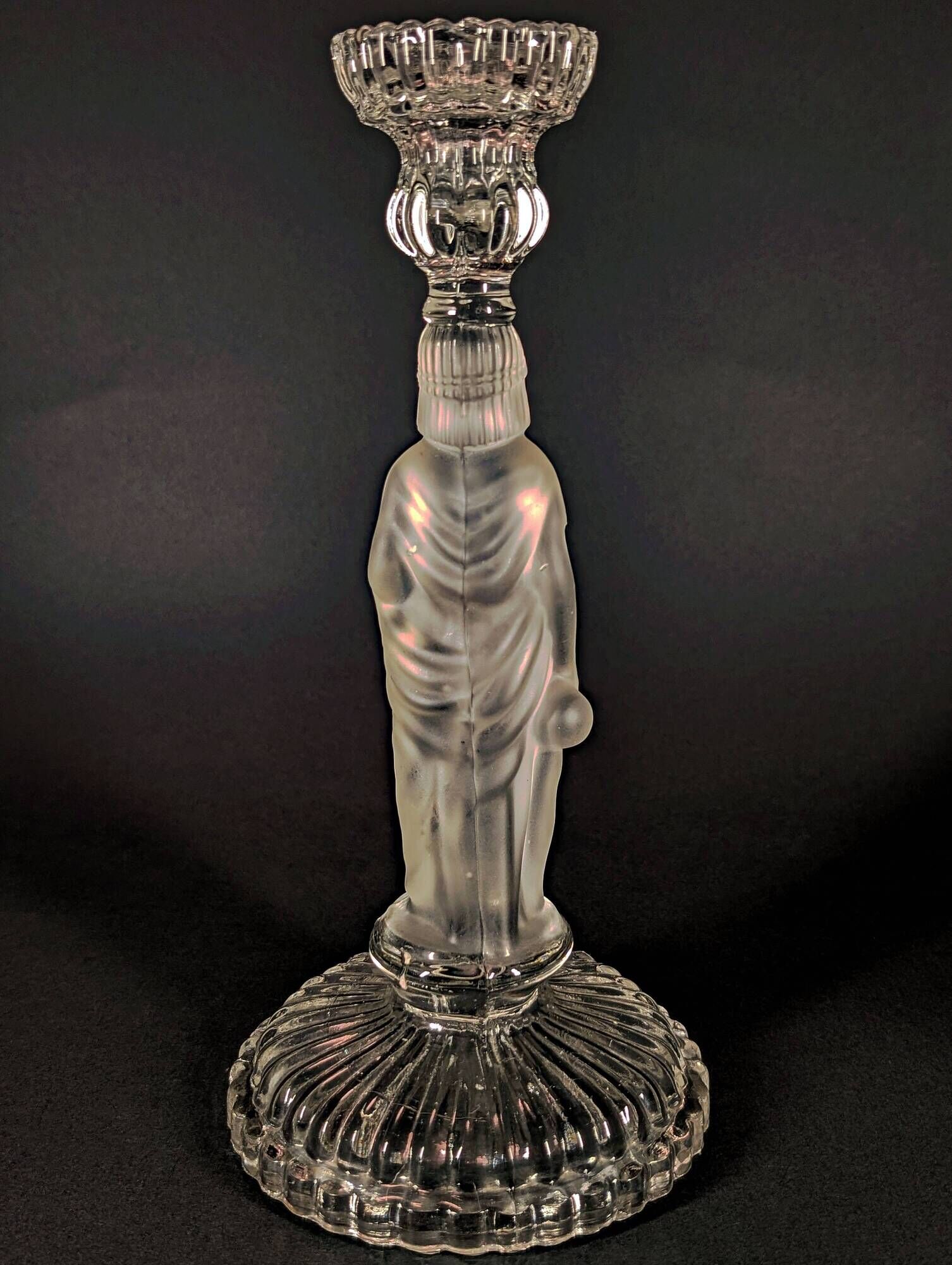 Antique Crystal Candlestick "The Water Carrier" (1900-1920)