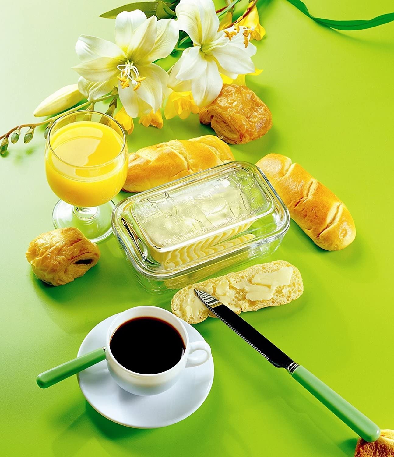 Glass butter Luminarc arc international dish, transparent