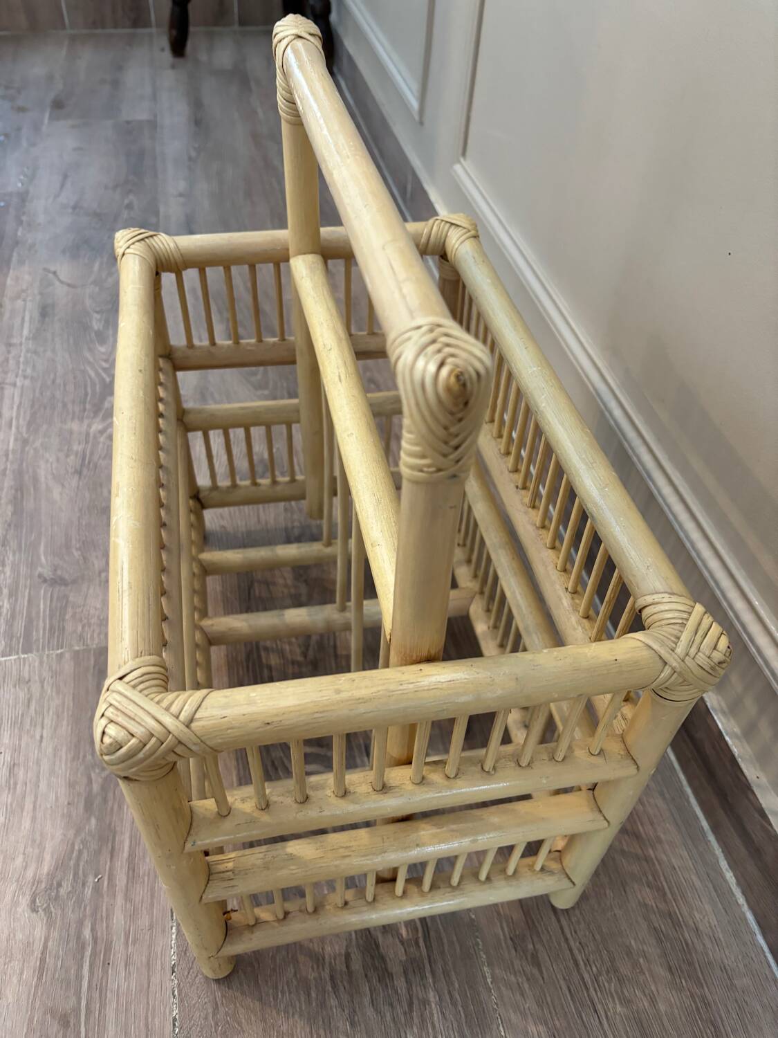 Rattan magazine/bottle holder