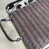 Wicker and wrought iron tray