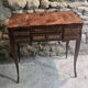 French marquetry dressing table, circa 1900, with adjustable mirror and storage.