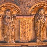 Richly carved solid oak chest from the 17th century