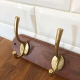 Wooden and brass hooks 4 hooks