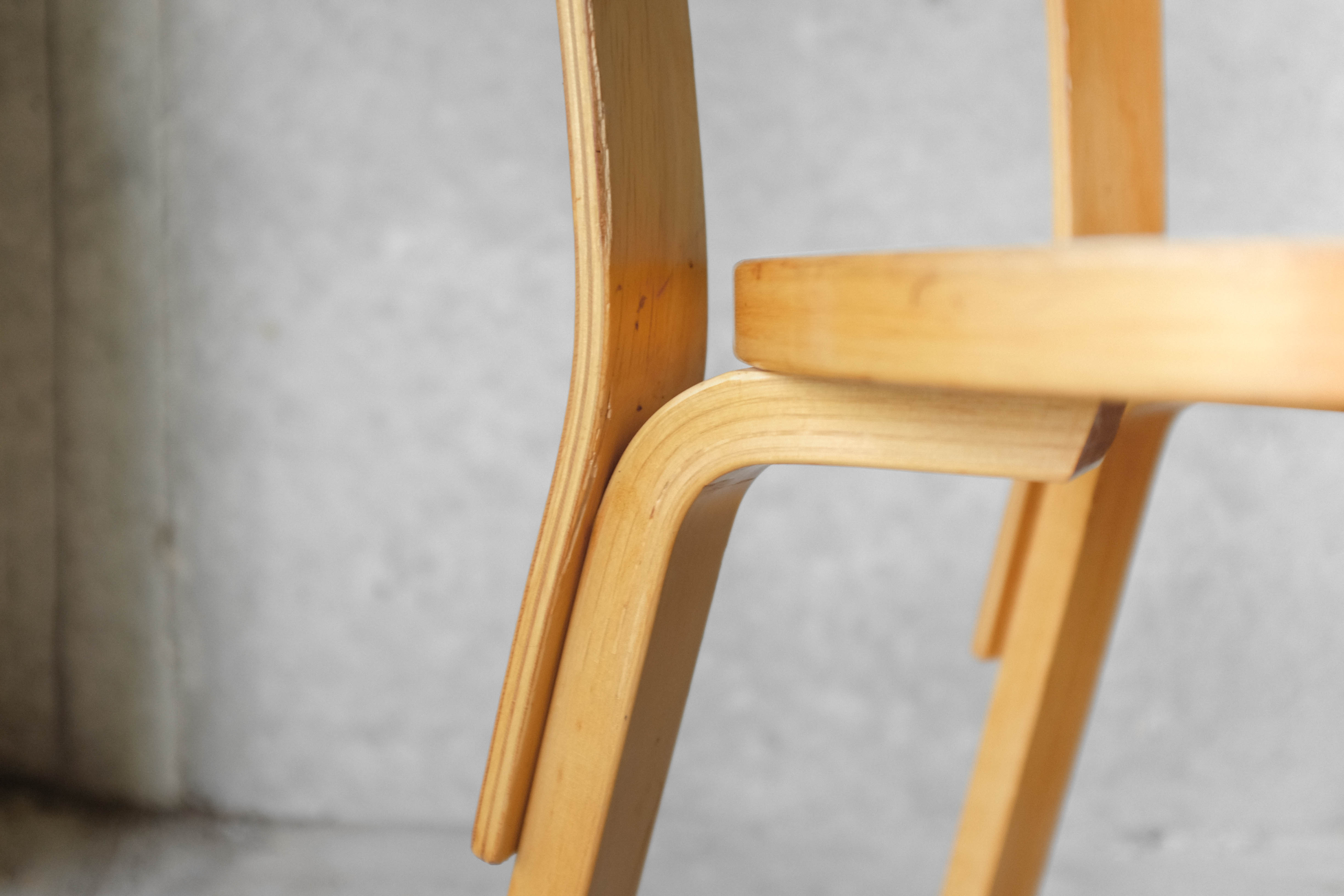 Set of 6 chairs model 66 by Alvar Aalto for Artek