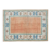 1970s Vintage Turkish Handmade Wool & Cotton Orange Area Rug 180x260