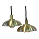 Danish pair of brass colour ceiling lamps attributed to the company Frandsen 1