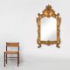 Grand miroir rococo doré en résine, Belgique, années 1950.