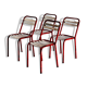 Set of 4 vintage chairs in iron and wood, France 1950