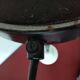 Pied de lampe industrielle  Lumi en métal - trois feux - années 70 - Italie