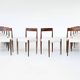 Kai Kristiansen set of twelve dining chairs rosewood Fritz Hansen Denmark 1961