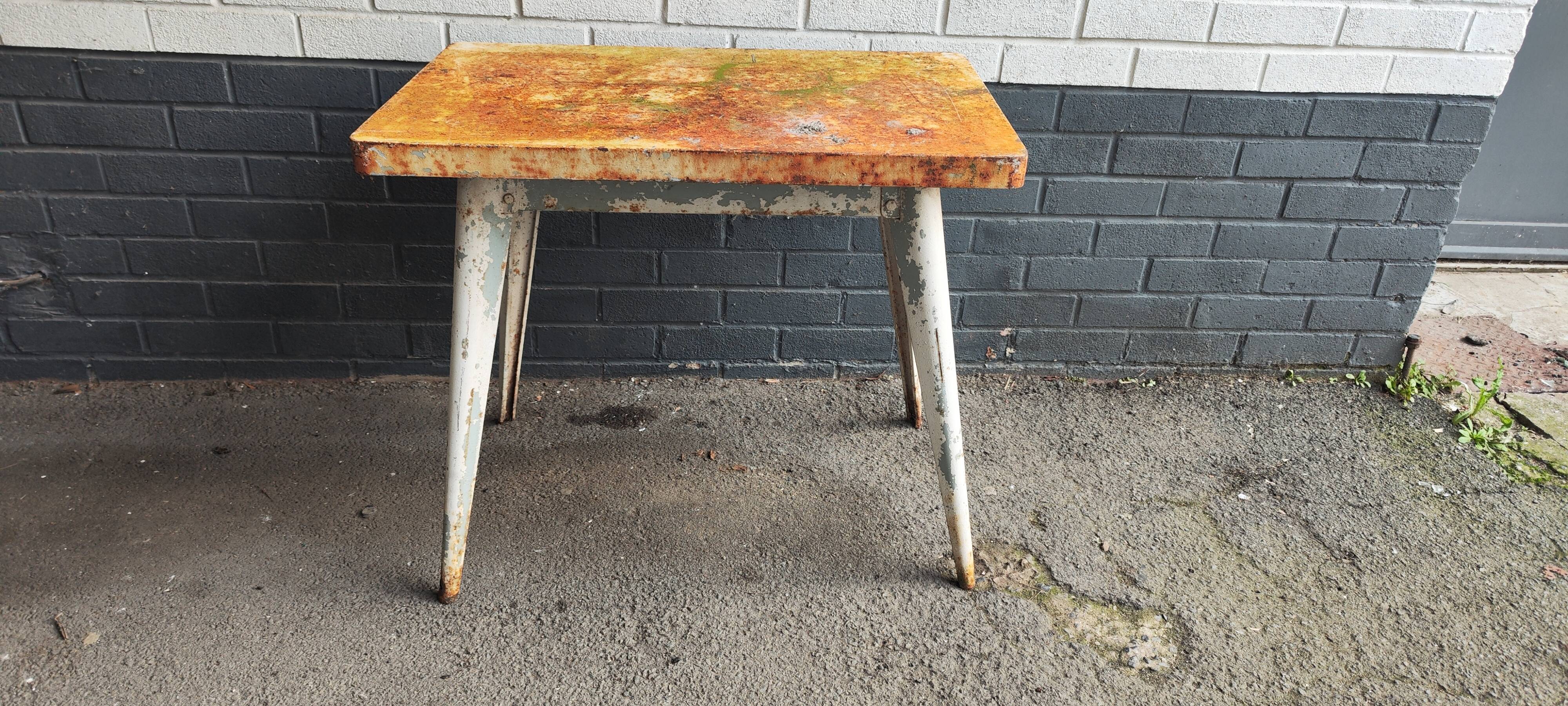 Vintage small Tolix table for console or pedestal table, 89x51 cm