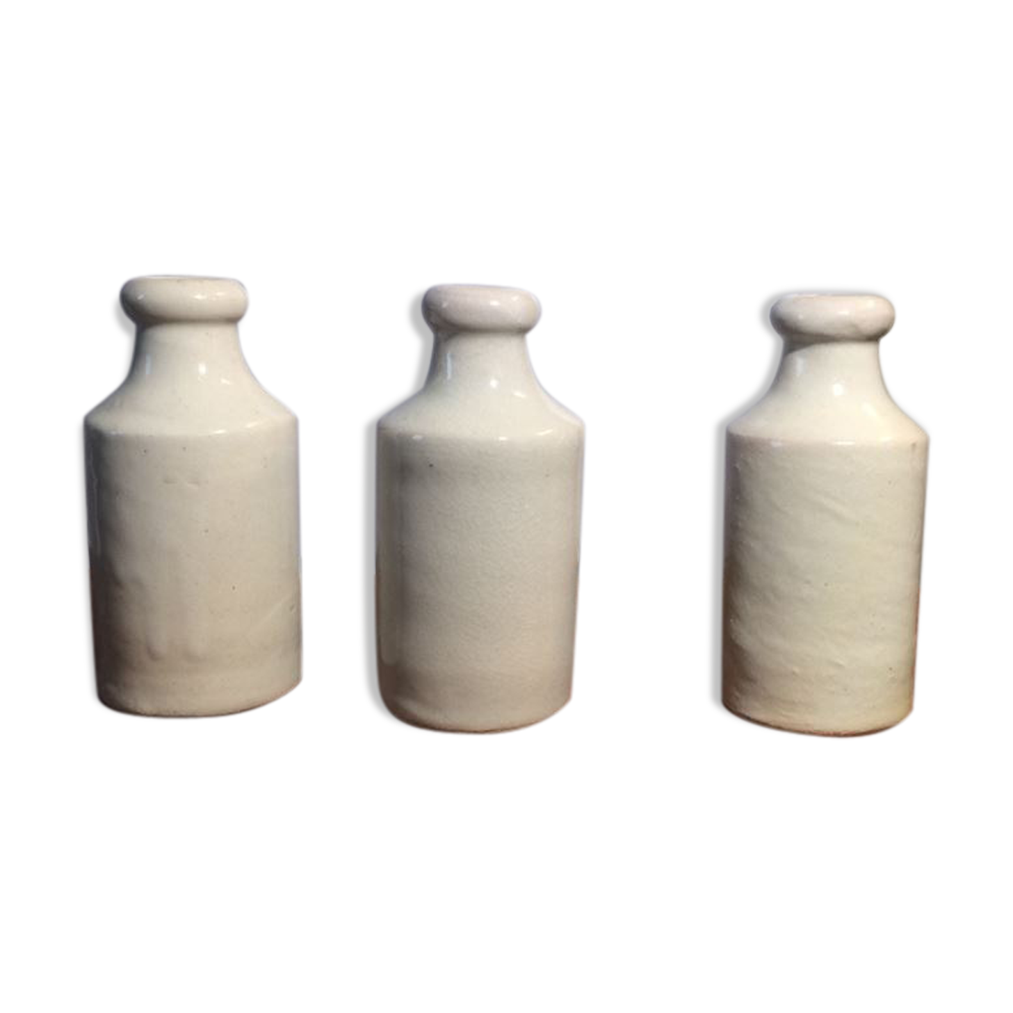 Set of 3 former mercury Bumblebee brothers stoneware bottles