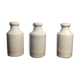 Set of 3 former mercury Bumblebee brothers stoneware bottles