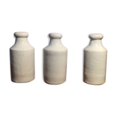 Set de 3 flacons anciens en grès Mercure Bourdon Frères
