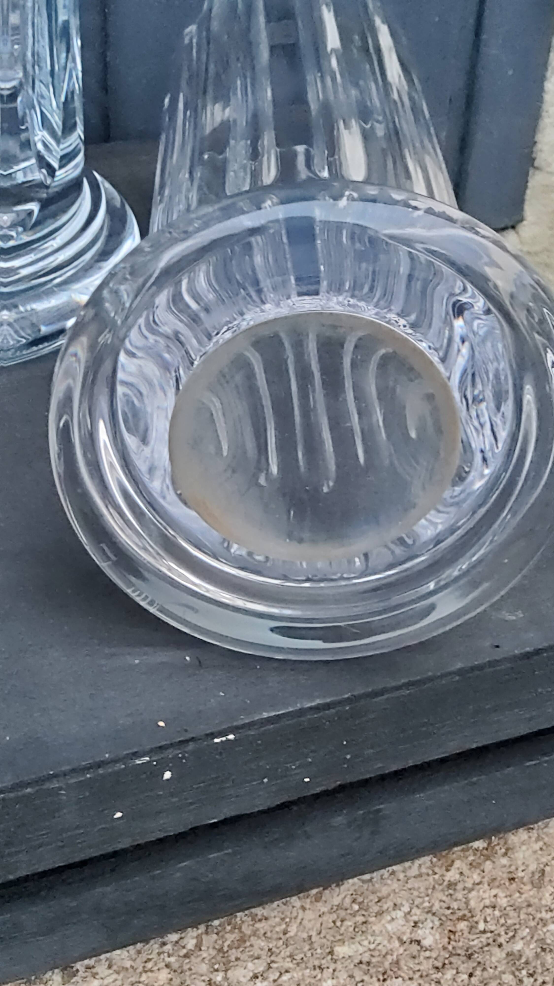 Set of 3 Daum crystal vases model Cythère from the 80s