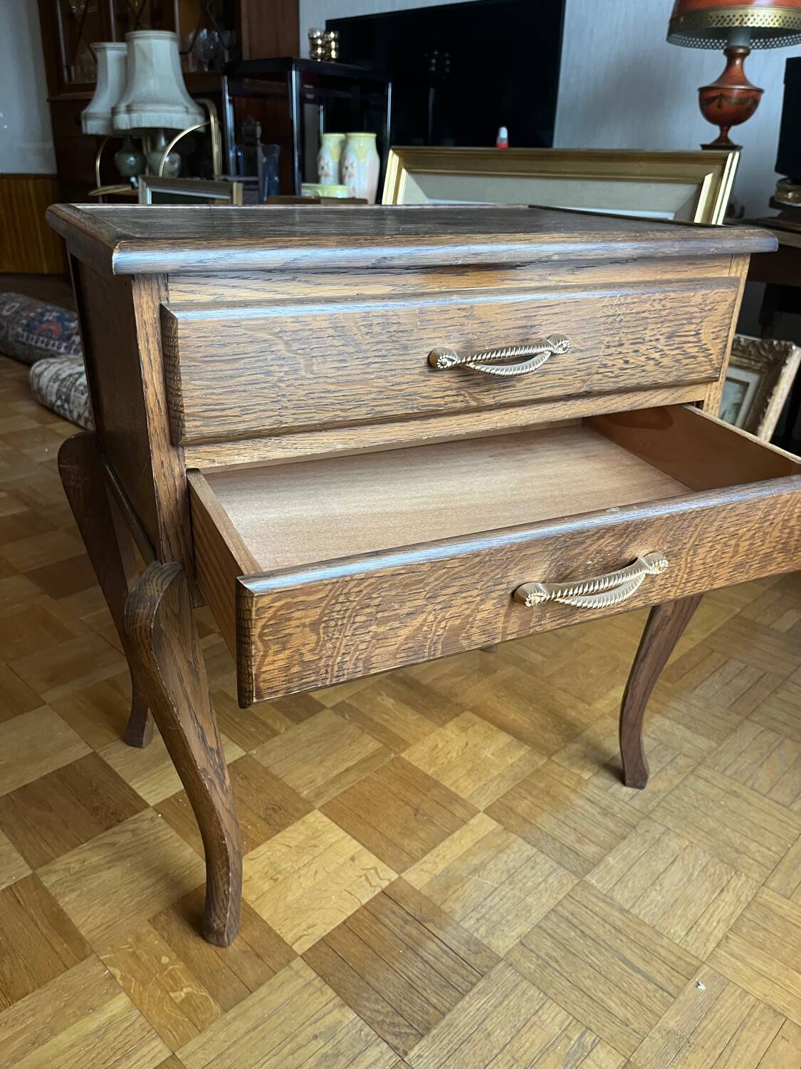 Wooden bedside table