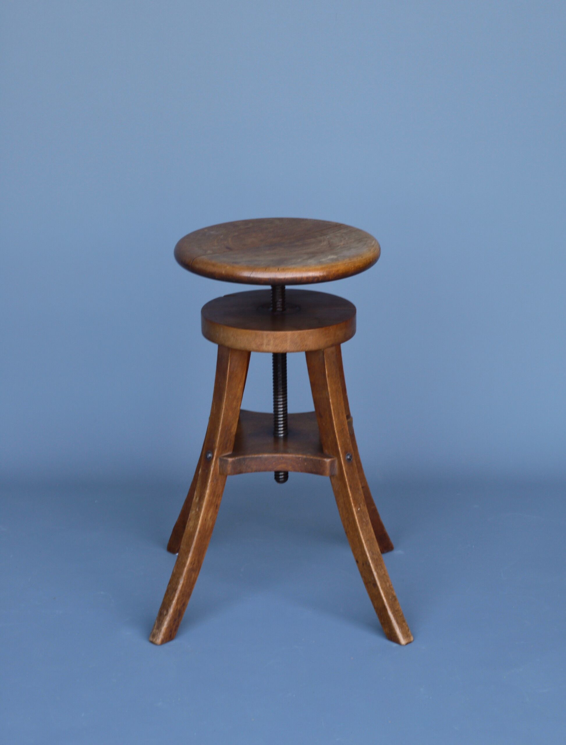 Industrial adjustable piano stool. 1930s