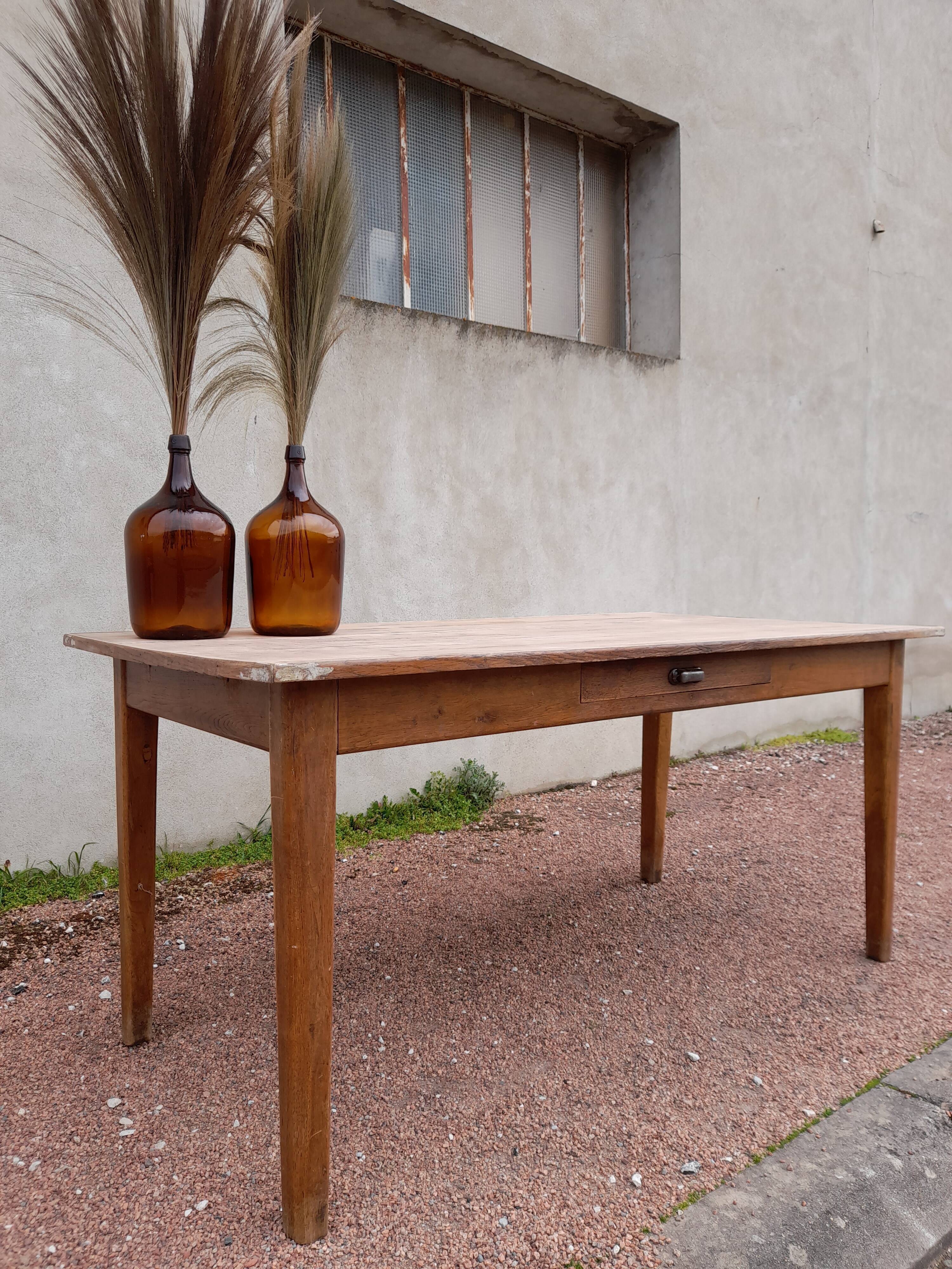 Old oak farm table - 1m62