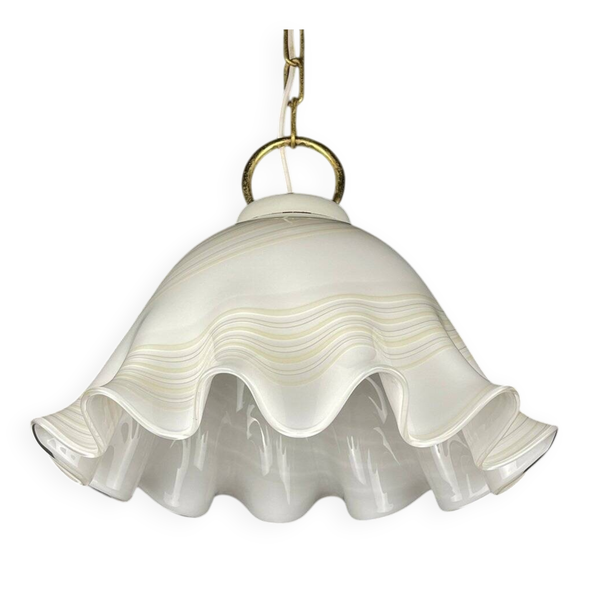 Vintage Murano Glass Suspension Lamp in the Shape of a Handkerchief, Italy, 1970s