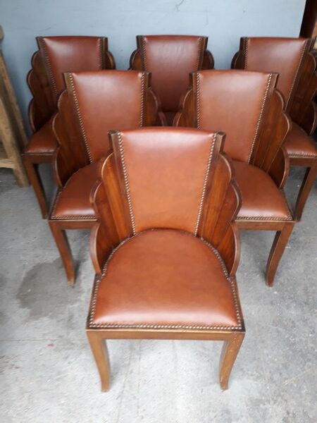 Suite of 6 chairs era art deco 1930