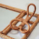 Rattan mirror-coat rack