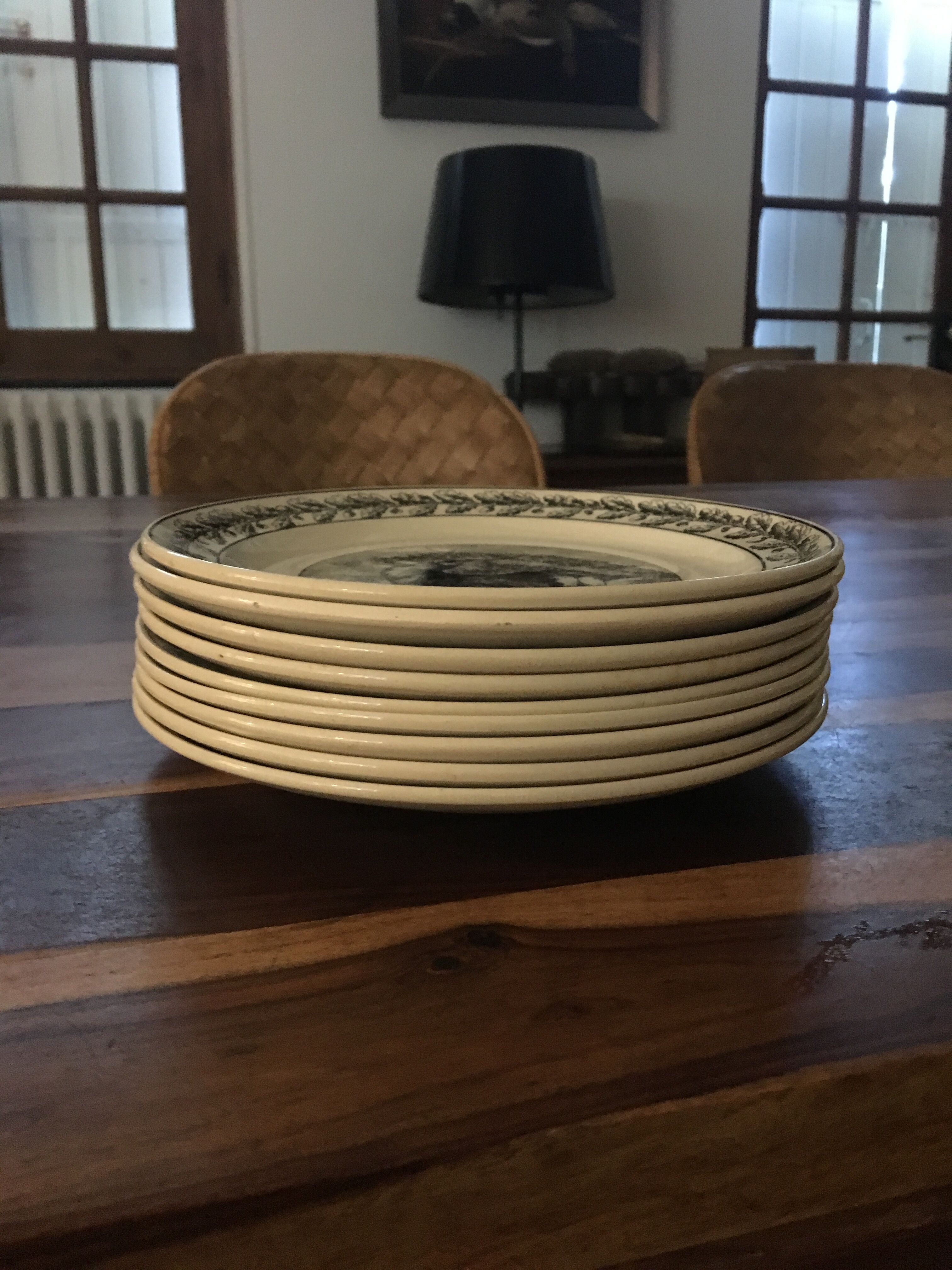 Lot of earthenware plates from Sarreguemines Nemrod