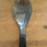 Rice spoon covered with serving in Asian handicraft horn