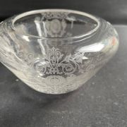 Acid etched crystal vase
