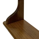 Vintage book shelf wall rack 1970s in dark oak - minimalist design