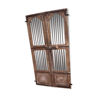Old chiseled teak door