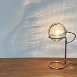 German table lamp from the mid-century space age, glass and chrome, 1960s.