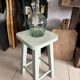 Tabouret bois massif vert amande 