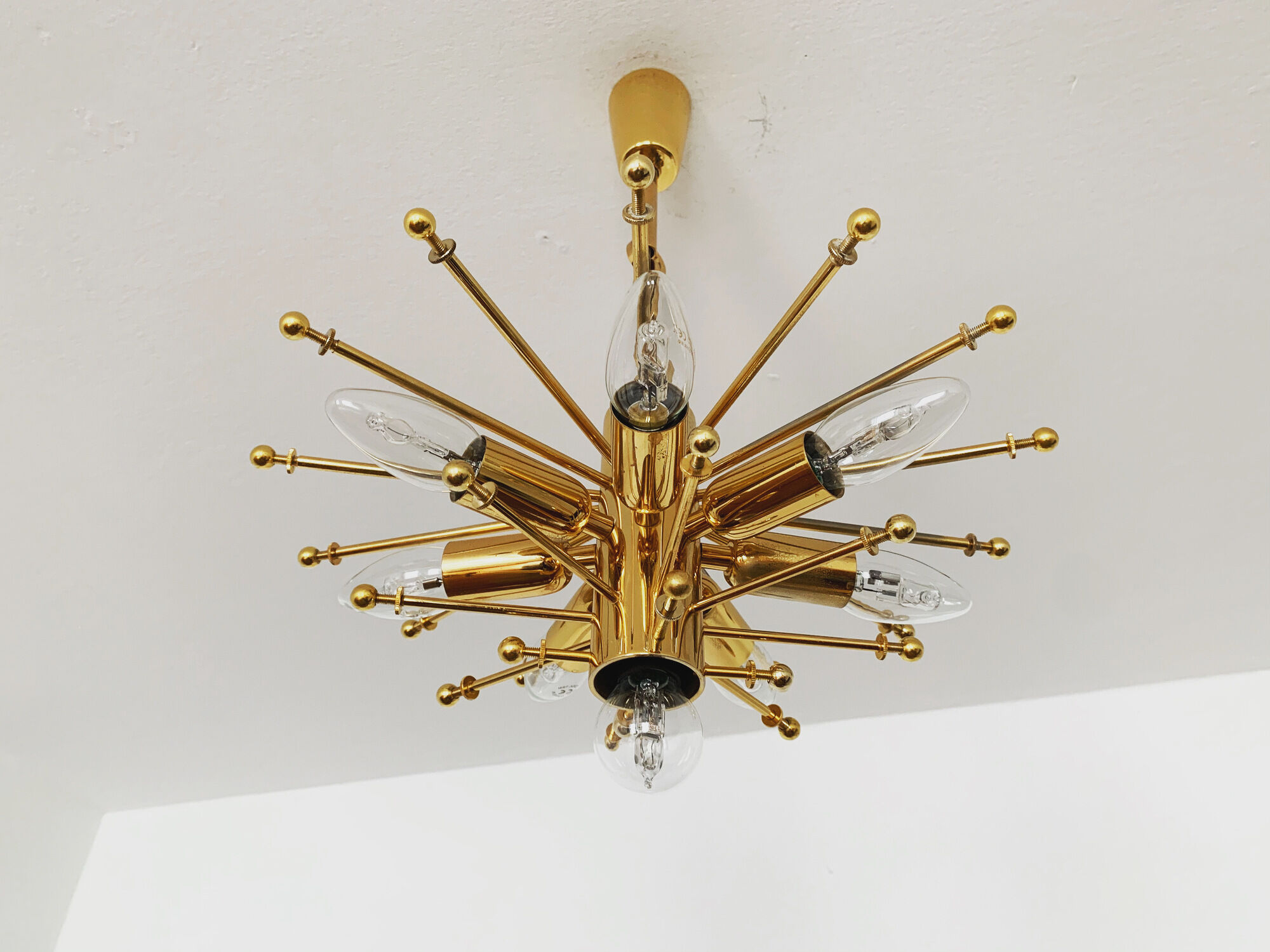 Gilded ice glass chandelier by J.T. Kalmar for Franken KG