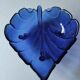 Blue glass fruit bowl