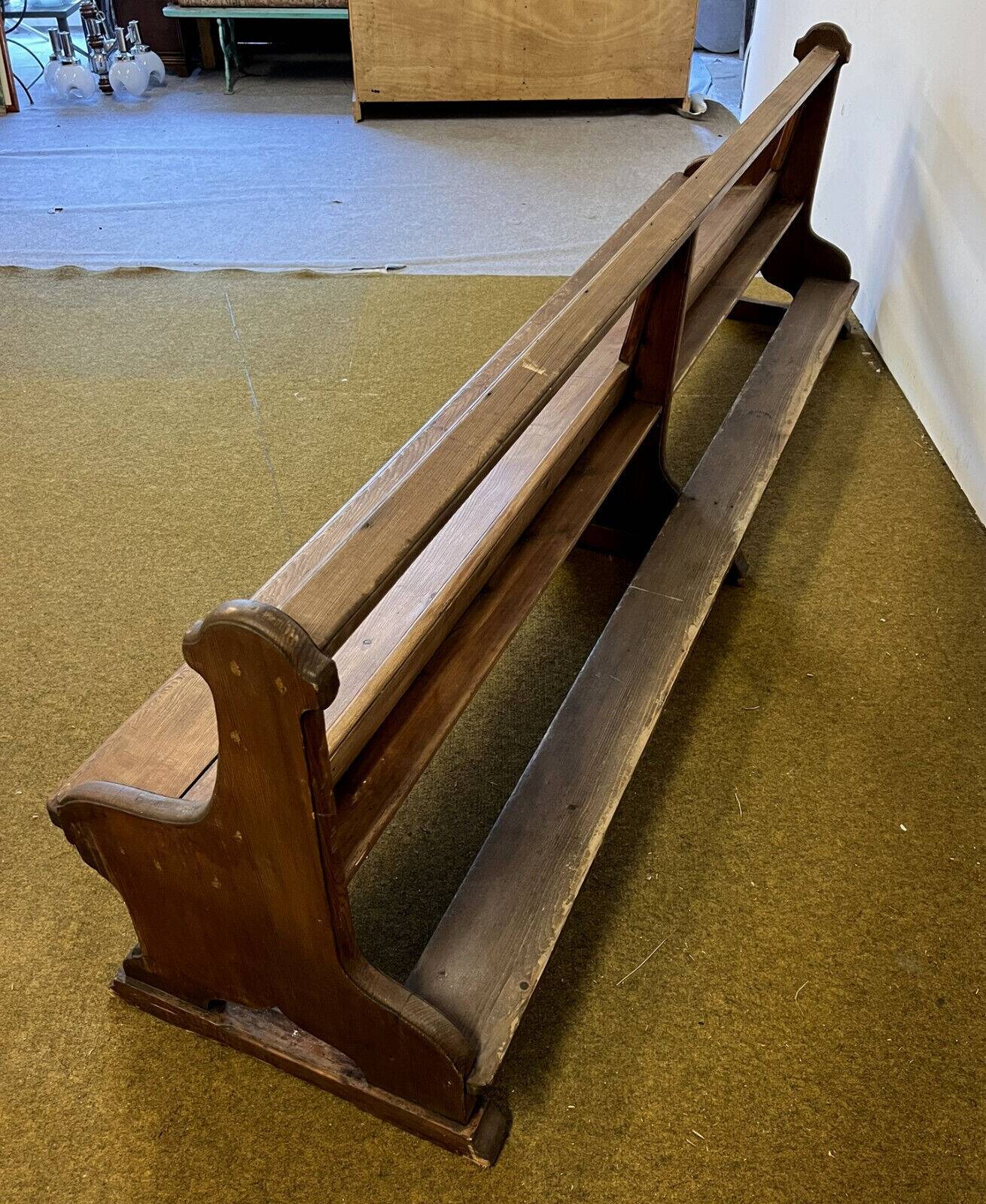 Monumental church bench with solid wood back, 19th century around 1800