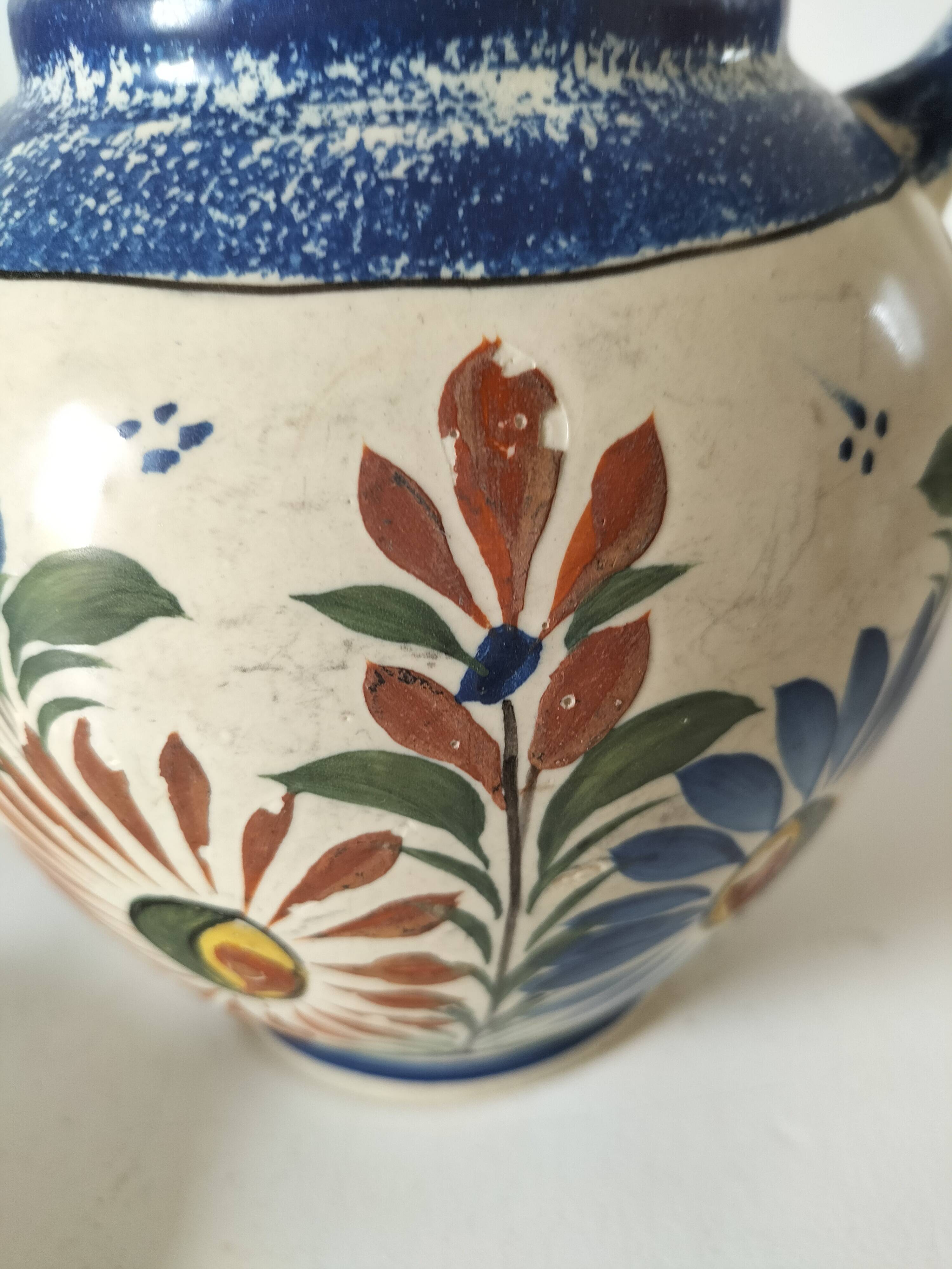 Henriot Quimper teapot – floral relief decoration