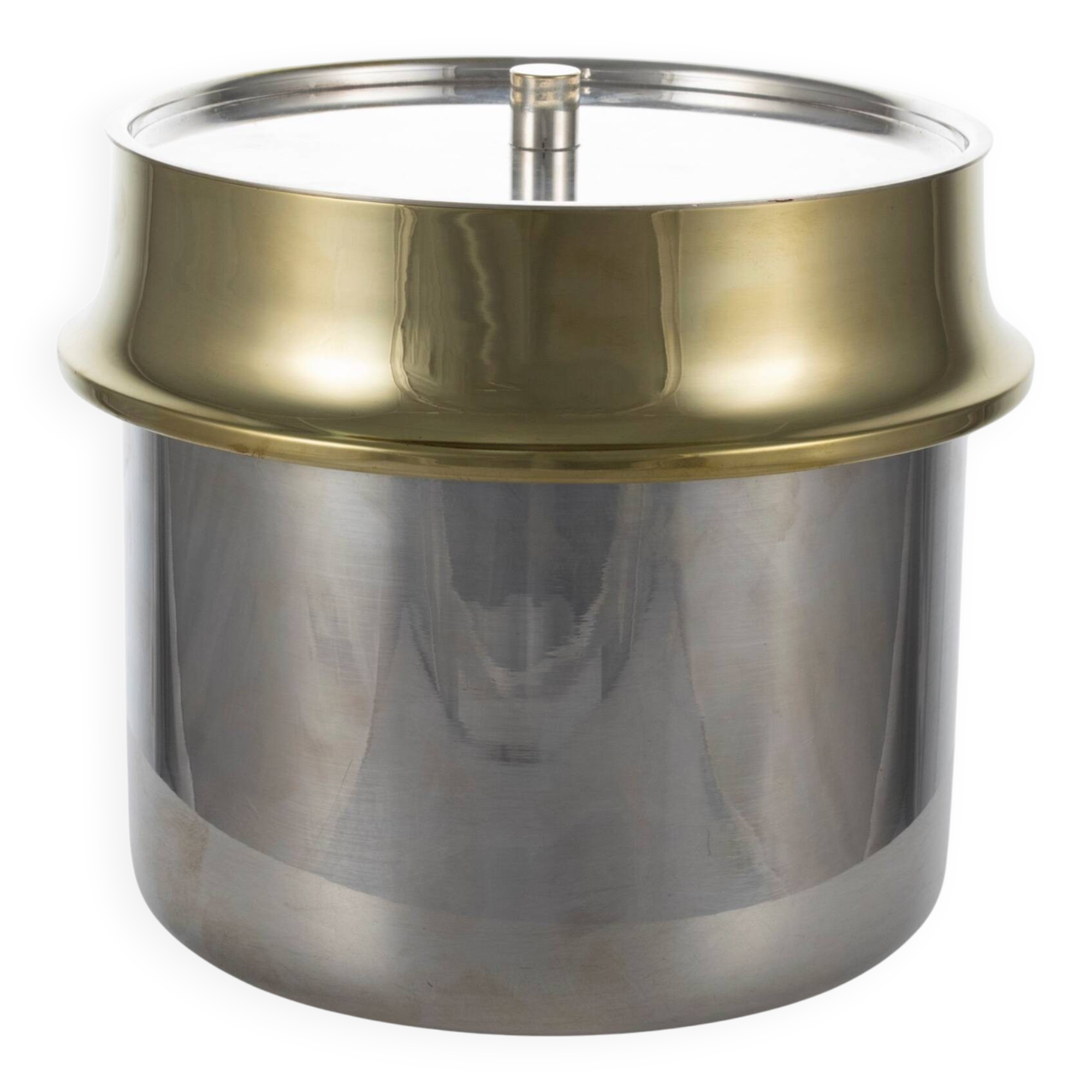 Hollywood regency gold Ice Bucket, Italy ca. 1980s
