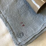Ancient hemp harvest tablecloth tinted with sage
