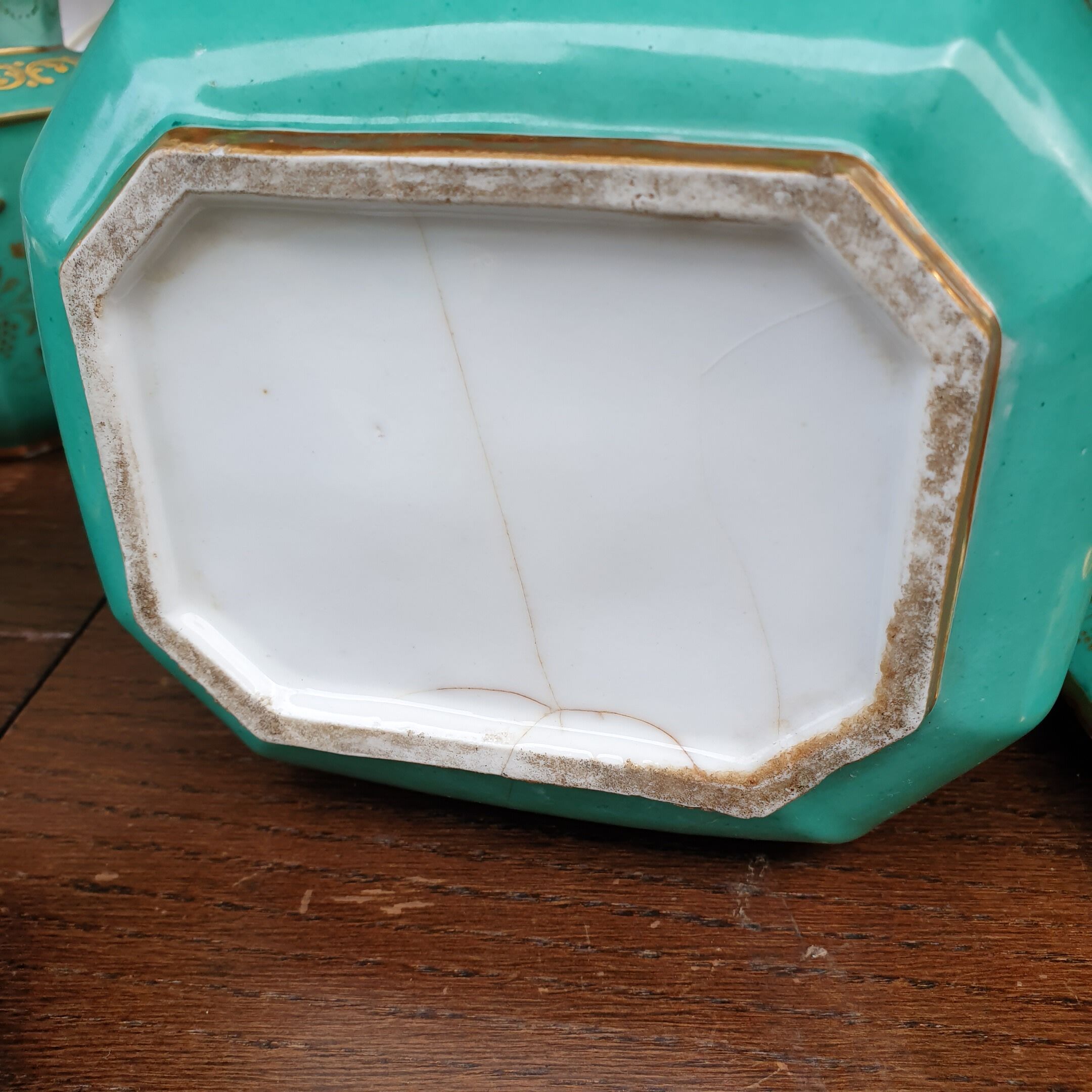 Ancient porcelain floral tea service