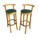 Paire de tabourets de bar bois courbé 1960