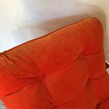 Vintage pop heater armchair 1970's chrome tubing